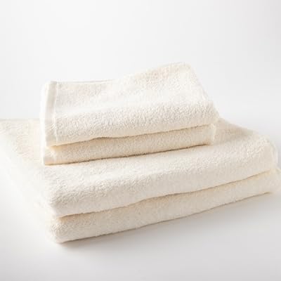 泉州産バスタオル2枚とフェイスタオル2枚のセット・アイボリー