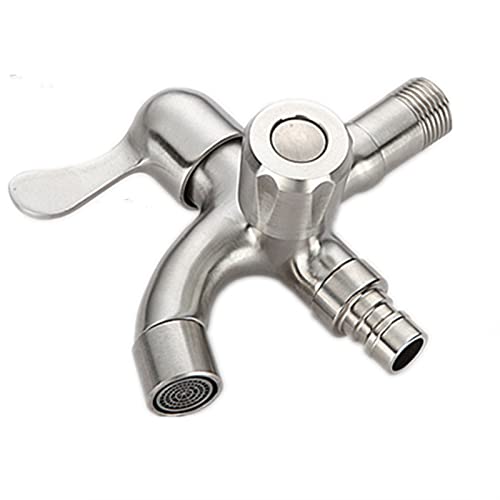 Double robinet de machine à laver extérieur en acier inoxydable pour évier - 2