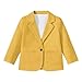 Qnxretky Girls Yellow Blazer Size 8T Girls Blazer Chic Suits Cute Blazers Fashion Jackets Formal Coats Presentation Clothes Open Front Blazers with Pockets School Event for Girl