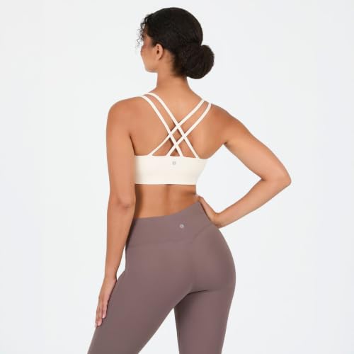 Image of YITTY Active Women's Ultraluxe Strappy Medium Impact Bra, Athleisure, 4-Way-Stretch