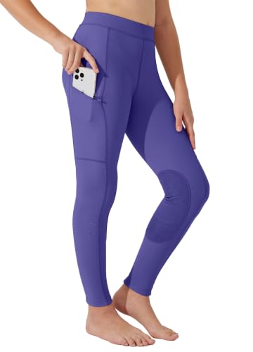 Image of Willit Girl's Riding Pants Horseback English Horse Equestrian Breeches | 4-way stretch twisted yarn, non-slip saddle grip and secure zip phone pockets, summer equestrian camps and intensive lessons