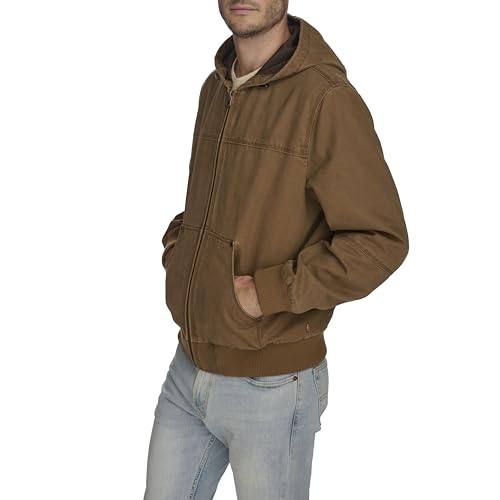 Image of Levi's Men's Workwear Cotton Canvas Hooded Bomber Jacket