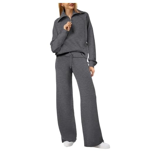 XIEERDUO Two Piece Sets For Women Loungewear Fall Fashion 2024 Trendy Casual DimGray L