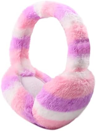 Yuoahcn Toddler Kids Winter Earmuffs Girl Warm Ear Muffs Baby Girls Plush Ear Warmers Cute Ear Covers Headband 3-8Y (Pink purple)