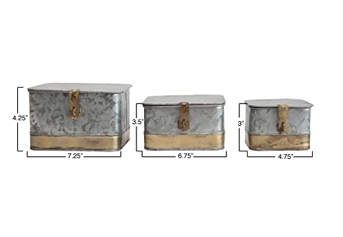 Creative Co-Op DF2376 Decorative Galvanized Metal Boxes thumb #4