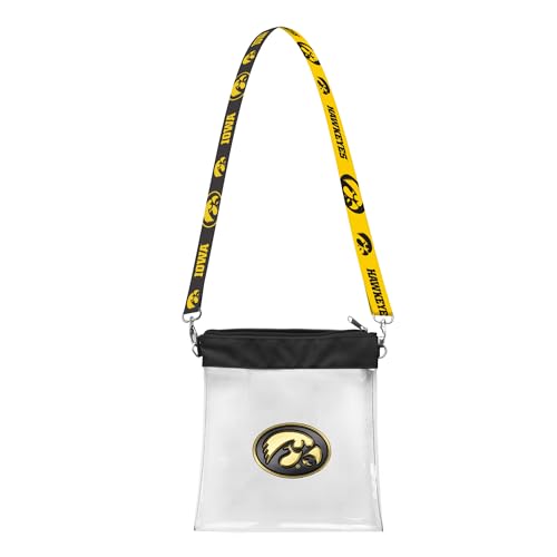 Littlearth Iowa Hawkeyes NCAA Clear Satchelette with 3D Logo