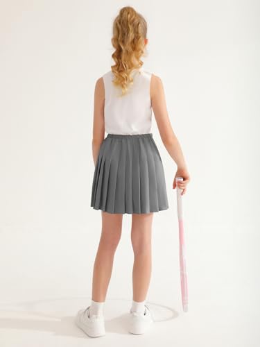 Patgoal Saia plissada para meninas, tênis atlético, uniforme escolar, saia para crianças adolescente