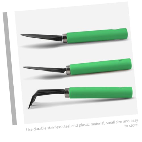Toddmomy Juego de Herramientas Manuales de Jardinería para Cultivo en Interiores, Mini 3 Piezas de Acero Inoxidable, Pala y Rastrillo Verde y Negro Mango de Plástico, Kit para Suculentas - imagen 2