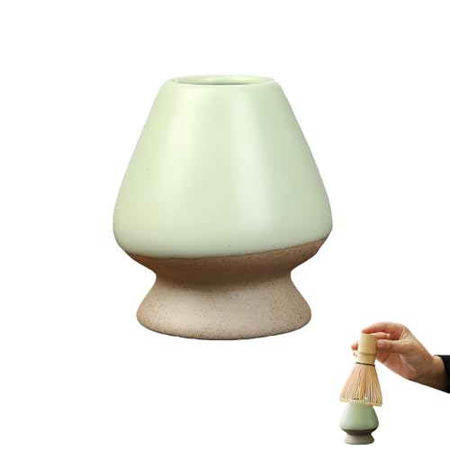 Ceramic Matcha Whisk Holder & Stand for Bamboo Chasen - Shape Keeper Fast Drying Rack Prevents Warping Dishwasher Safe Tea Whisk Holder for Matcha Tools Light Green