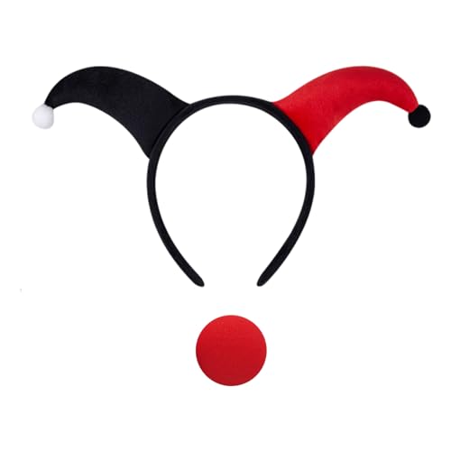 FDGGT 1 faixa de cabeça e 1 nariz vermelho, acessórios de cosplay, acessórios para disfarces, artigos para festas
