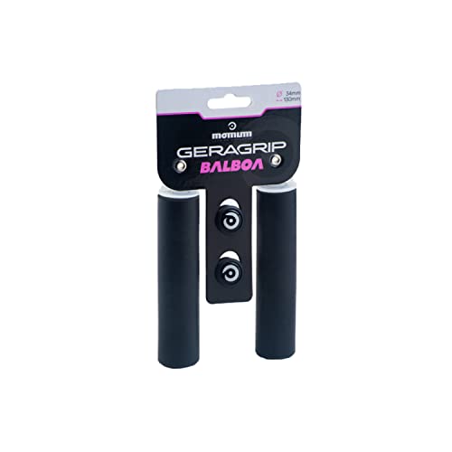 Momum Geragrip Balboa Silicona Negro Puños, Unisex Adulto, 34mm Cover