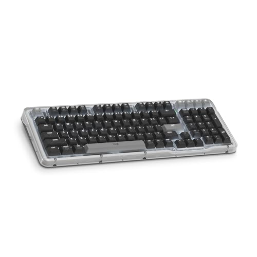 Logitech Alto Keys K98M Wireless Mechanical Keyboard, 98-Key Layout, Hot-Swappable Switches, Gasket Mount, Multi-Device Bluetooth, White Backlight, Graphite
