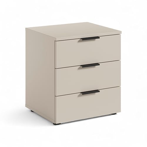 Stella Trading LINZ Mesita de Noche en Cachemira - Mesita de Noche Moderna con cajones para su Dormitorio - 45 x 50 x 40 cm (B/H/T)