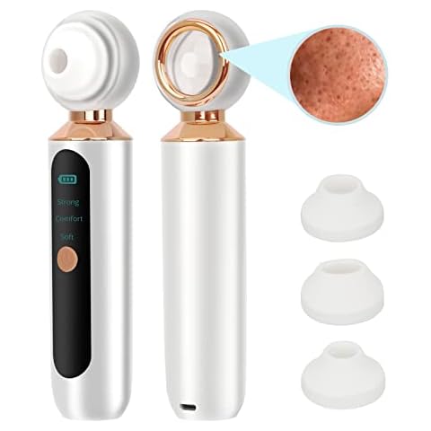 Lyneun Blackhead Remover Vacuum,Upgraded Visible Electric Acne Facial Pore Cleanser Suction Tool with Magnifier & LED Light, Rechargeable 3 Mode & 3 Probes Comedone Extractor for Facial Deep Cleansing Cover