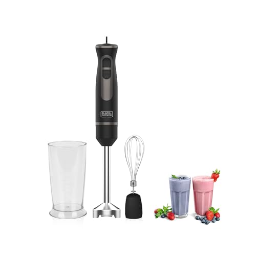 Batidora de inmersión 3 en 1 con diseño antisalpicaduras – Multifunción con 20 velocidades, negro, 6,5 x 6,5 x 40,3 cm, 240 V, 800 W