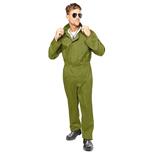 Combinaison de pilote vert Amscan costume pour soirée déguisée cinéma et carnaval
