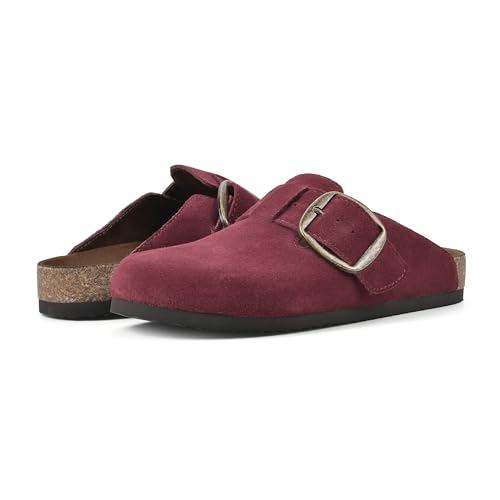 Sabots Chaussures pour Femme Big Easy Clog Footbed Daim Bordeaux 40