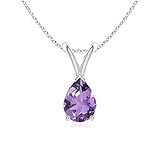 Angara Natural 0.6 Ct Amethyst Classic Pendant Necklace for Women in Sterling Silver (Grade-A |...
