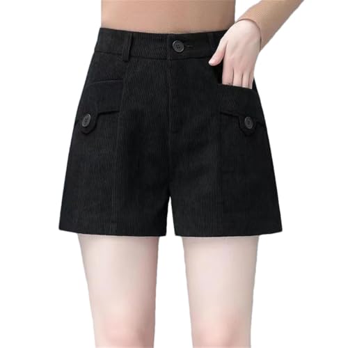 Pantalon court en velours côtelé haut de gamme style rétro chic pour femme élégante