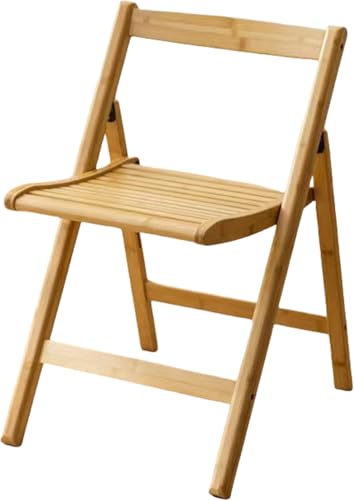 MoremoQQ ダイニングチェア 木製 折りたたみ 椅子 リビングチェア 食卓椅子 屋外 軽量 竹いす おしゃれ 背もたれあり 省スペース 収納便利 組立不要 完成品 家事 食卓 在宅勤務 会議用 アウトドア 家庭用 業務用 (木の色)