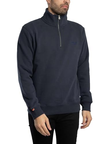 Image of Superdry Men's Essential Logo Half Zip Sweater, Bradley Navy, S
