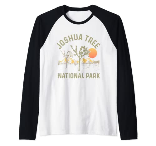 Joshua Tree National Park T-shirt de camping vintage Manche Raglan