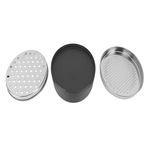 Rallador portátil dúo con contenedor, acero y plástico negro miniatura 1