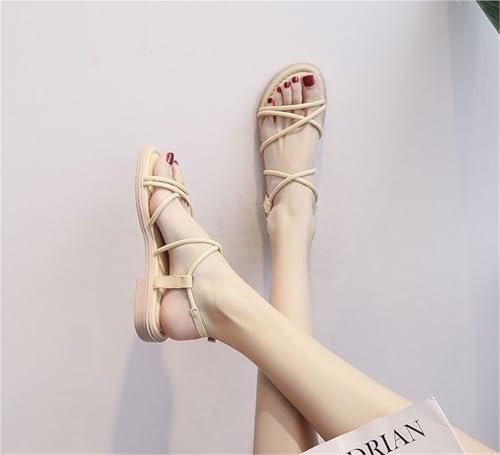 Strappy Flat Sandals For Women Cross Straps Open Toe Slingback Ankle Strap Sandals For Summer Beach Holiday Outdoor3