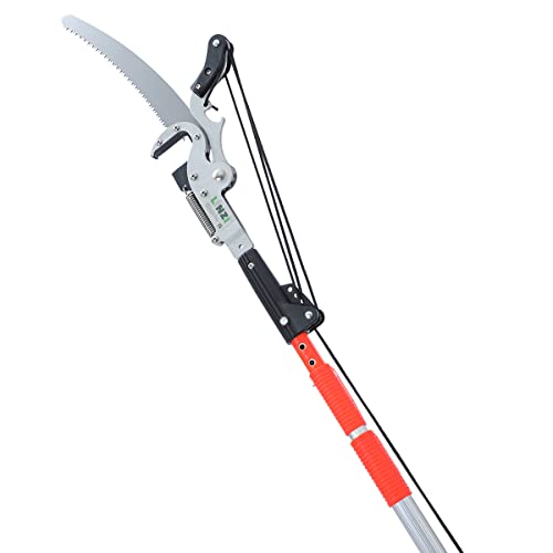 LINZI Telescopic Tree Pruner 4.5M with 350mm Extra Blade Extendable Long Reach Pole Pruning Saw Tree...