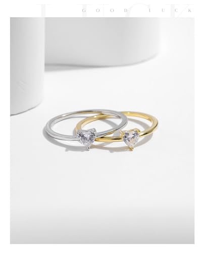 Anillo de moissanita Au58as en forma de corazón con brillo clásico duradero 5