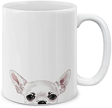 MUGBREW White Chihuahua Ceramic Coffee Mug Tea Cup, 11 OZ