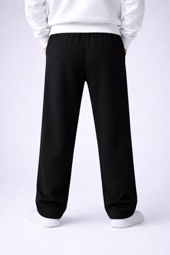 Men's Cotton Blend Baggy Printed Trackpants | Oversized Fit Streetwear | Comfortable Casual Joggers for Men (in, Alpha, S, Black) - Image 5