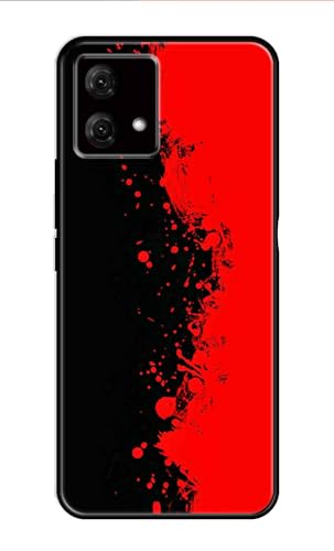 Image of Metal TPU Printed Back Cover for Motorola Moto G84 5G (Red and Black) 360 Degree Protection | Camera Protection -25092024(AH)