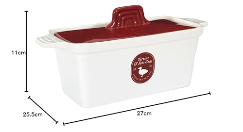 Miniatura 12 de Cook Concept - Kc23011 Tarro Para Foie Gras De Cerámica Con Prensa - Fácil De Usar - Dimensiones 25,5 X 11 X 27 Cm - Colores Surtidos Rojo Blanco O Gris Blanco