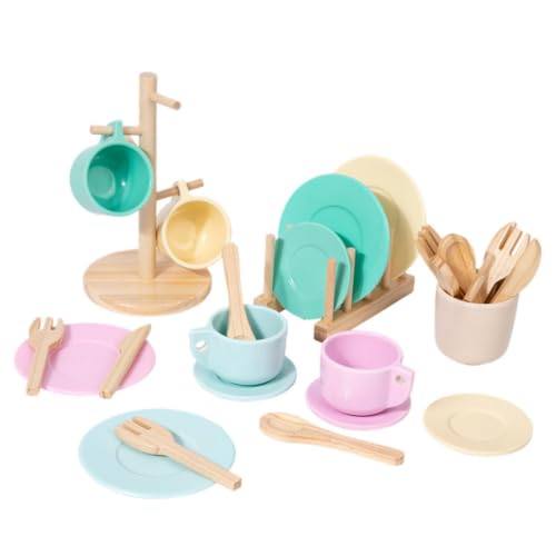 MFMEXUL Juego de Cocina Infantil de Madera Set de Vajilla de Fantasía con Platos Tazas Platillos Cucharas y Tenedores Diseño Compacto para Manos Pequeñas Adecuado para Juego Social y Rincón de Juegos MFMEXUL Juego de Cocina Infantil de Madera Set de Vajilla de Fantasía con Platos Tazas Platillos Cucharas y Tenedores Diseño Compacto para Manos Pequeñas Adecuado para Juego Social y Rincón de Juegos