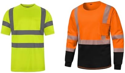 FR Shirt for Men 6 oz 100% Cotton Flame Resistant Shirts High Visibility Shirts Quick Dry Safety T Shirt