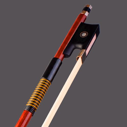 AMZZ 4/4 Full Size Violin Bow – Octagonal Brazilwood Stick, Mongolian White Horsehair, Handmade...