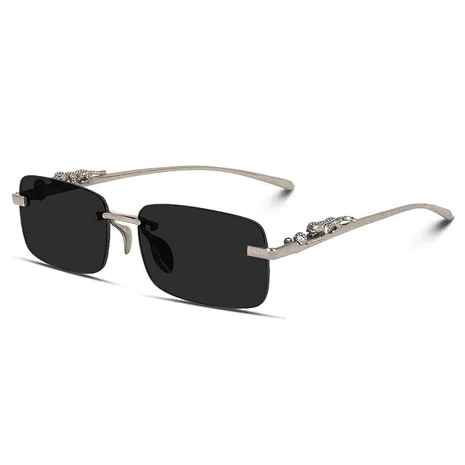 Image of Honey Singh & Mc Stan Vintage Rimless Square Sun Glasses UV Protection Men's & Women's Shade Trendy Metal Frameless.