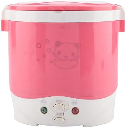 1L Mini Rice Cooker Steamer, 170W Electric Food Steamer Lunch Box Portable Multifunctional Food Heater Steamer for Cooking Rice, Porridge, Nutritious Eggs, Warm Dishes Office Outdoor School Use(Pink)