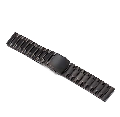 Bracelet de montre en acier inoxydable 28mm argent noir toutes tailles