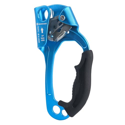 NewDoar Right Hand Ascender Arrampicata su Roccia Arboricoltore Rappelling Gear Equipment Certificato CE CE Rope Clamp per Corda 8~13MM (Right Blue PRO)