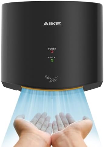 AIKE Air Wiper Kompakt Händetrockner, Hochgeschwindigkeit Im Badezimmer | 1400W 220V Niedriger Energieverbrauch, Papierlos Und Kontaktlos, Plug-and-Play, Niedriger Geräuschpegel, A