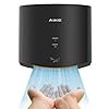 AIKE Air Wiper Asciugamani Compatto, Asciugatura ad Alta velocità, 1400W 220V, Collega e USA, Senza Carta e Senza Contatto per Bagni Pubblici, AK2630S (Nero)