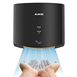 AIKE Air Wiper Compact Hand Dryer, High-Speed Drying, 1400W 220V, Plug & Go, Paperless Touchless for Public Bathroom, AK2630S (Black)