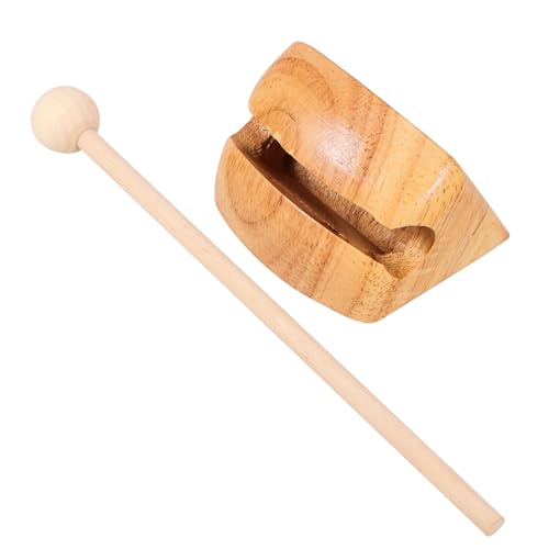 SUPVOX 1 Set Wooden Fish Temple Block Percussion Instrument for Easy to Play Educational Music for Early Childhood Development and Joyful Sound Experiences