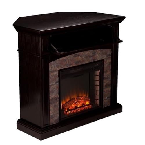 SEI Furniture Grantham Electric Media Fireplace in Ebony