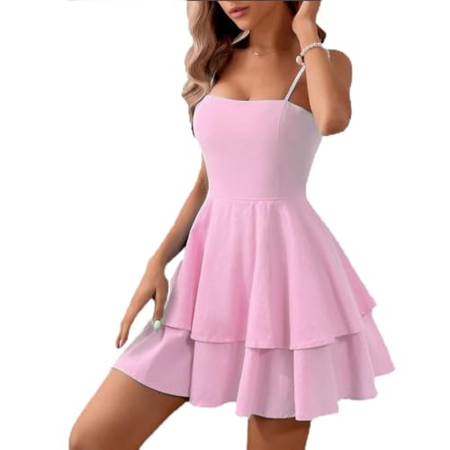 Image of Women's Spaghetti Strap Backless Bow Mini Dress Club Night Out Cocktail Dresses