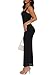 REORIA Summer Wedding Guest Maxi Dresses for Women Sleeveless Square Neck Sheer Mesh Ruched Bodycon Long Dress Trendy Clothes Black Onyx Medium