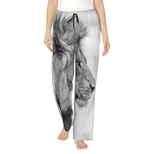 Pantalon de pyjama lion femme en polyester doux de qualité supérieure et finitions soignées