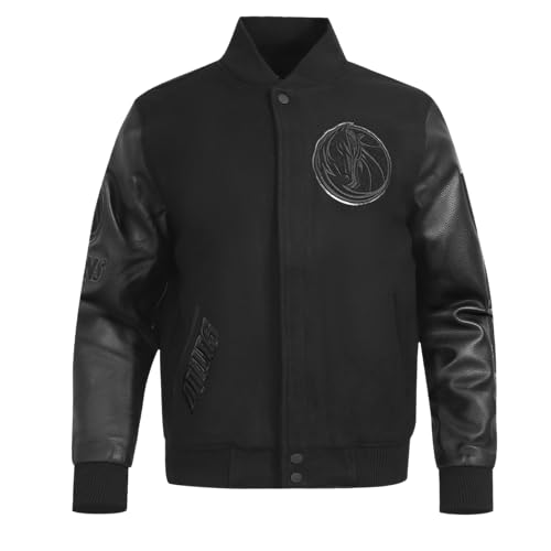 Pro Standard MENS NBA DALLAS MAVERICKS CLASSIC 3BK VARSITY JACKET TRIPLE BLACK S